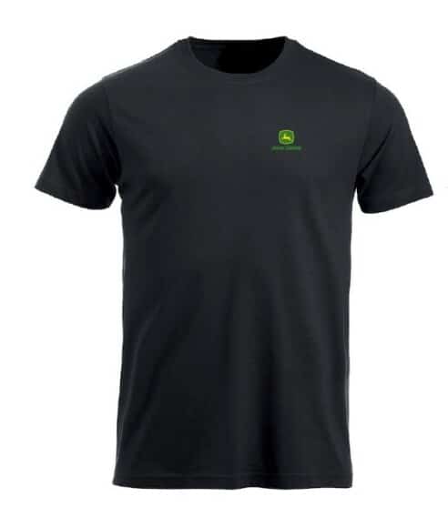 Black T-Shirt `John Deere` with logo on front and back - Tuckwells